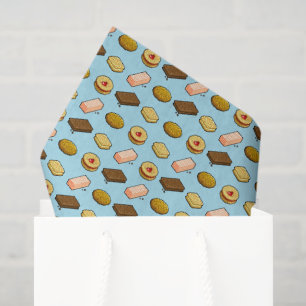 Pixel Art Tasty Cookie Biscuit Pattern Tissue Paper