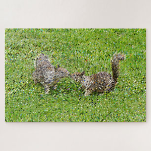 Pixel Art - Two Squirrels Jigsaw Puzzle