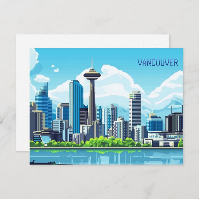 Pixel Art Vancouver Canada Postcard (Front/Back)