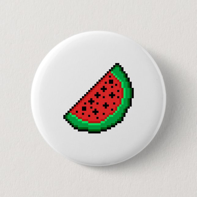 Pixel art watermelon portion button (Front)