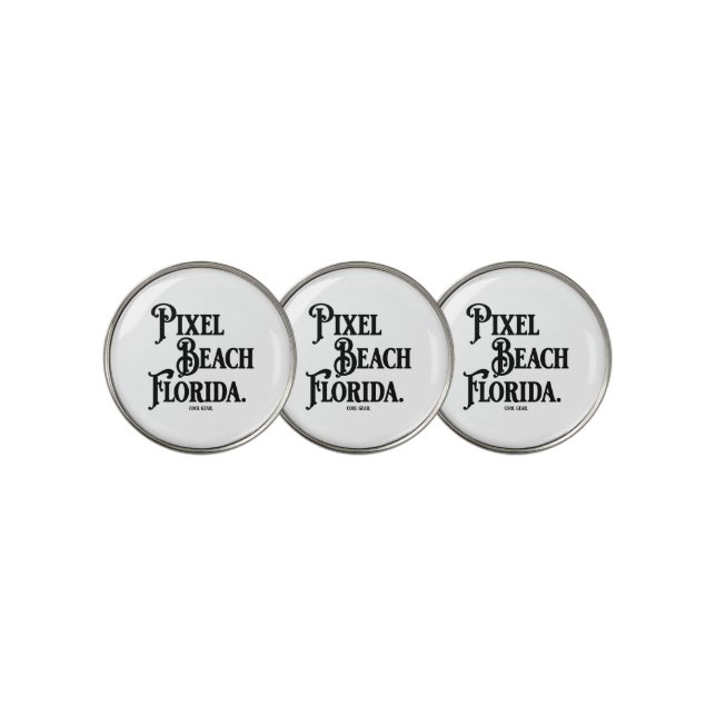 Pixel Beach Florida Golf Ball Marker (3 Up)