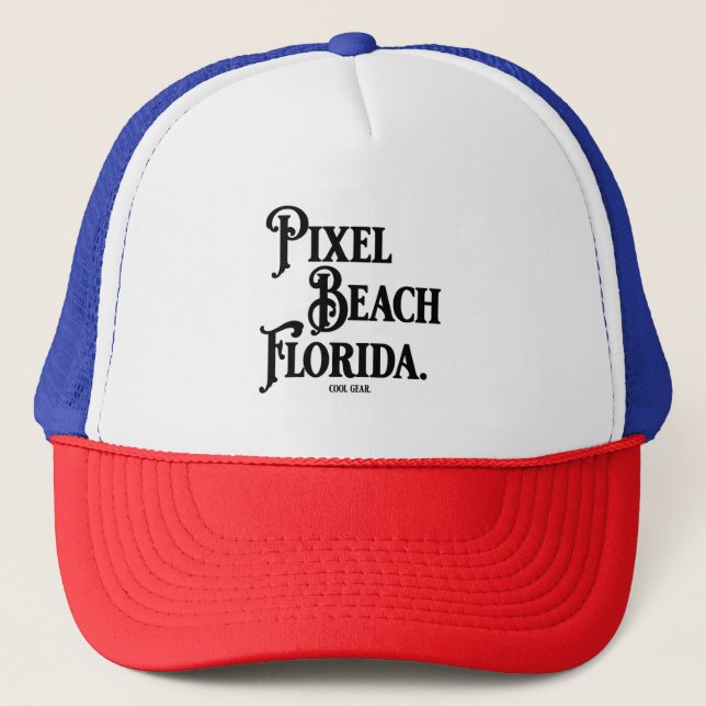 Pixel Beach Florida T-Shirt Trucker Hat (Front)