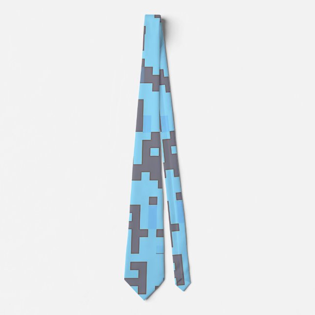 Pixel Blue + Gray Tie (Front)