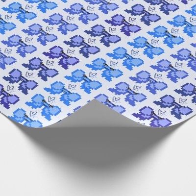 Pixel Bow In High Heels Pattern Wrapping Paper