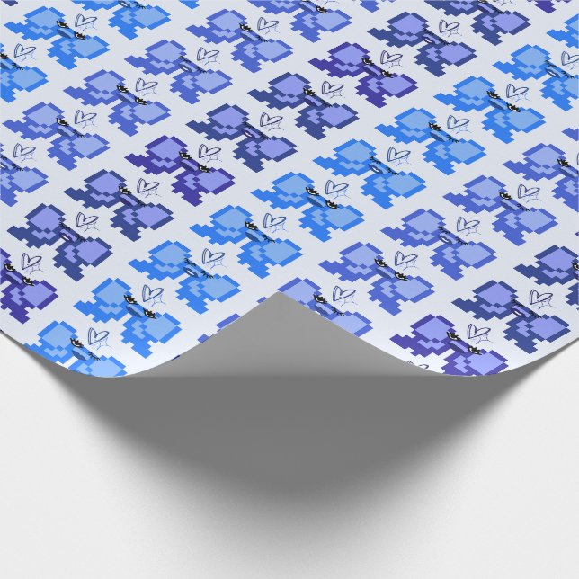 Pixel Bow In High Heels Pattern Wrapping Paper (Corner)