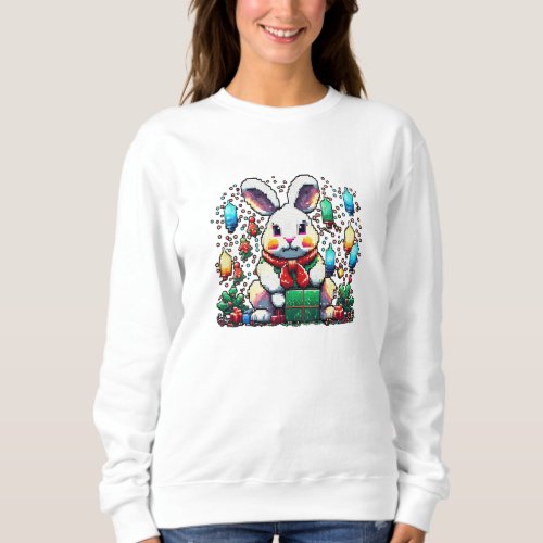 Pixel Bunny Christmas Sweatshirt