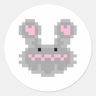 Pixel Bunny Rabbit Classic Round Sticker