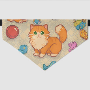 Pixel Cats and Toys Pet Bandana Collar