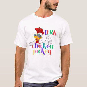 Pixel Chicken Rider T-Shirt   Funny Gamer Mob Tee