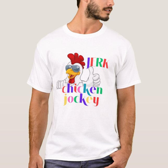 Pixel Chicken Rider T-Shirt | Funny Gamer Mob Tee (Front)