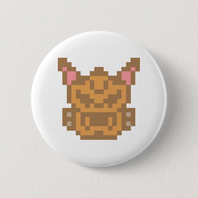 Pixel Chihuahua Dog Pinback Button (Front)