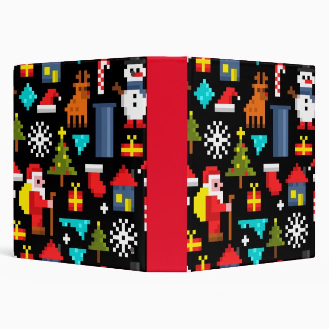 Pixel Christmas 3 Ring Binder (Background)