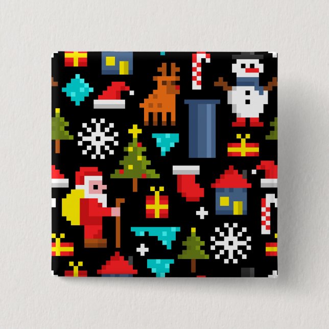Pixel Christmas Button (Front)