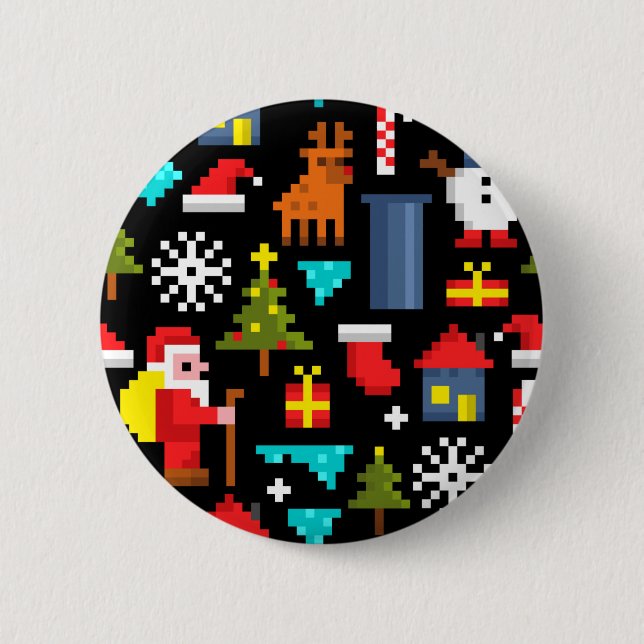 Pixel Christmas Button (Front)
