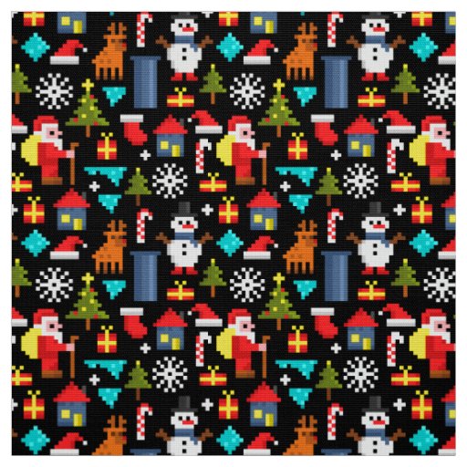 Pixel Christmas Fabric