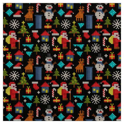 Pixel Christmas Fabric
