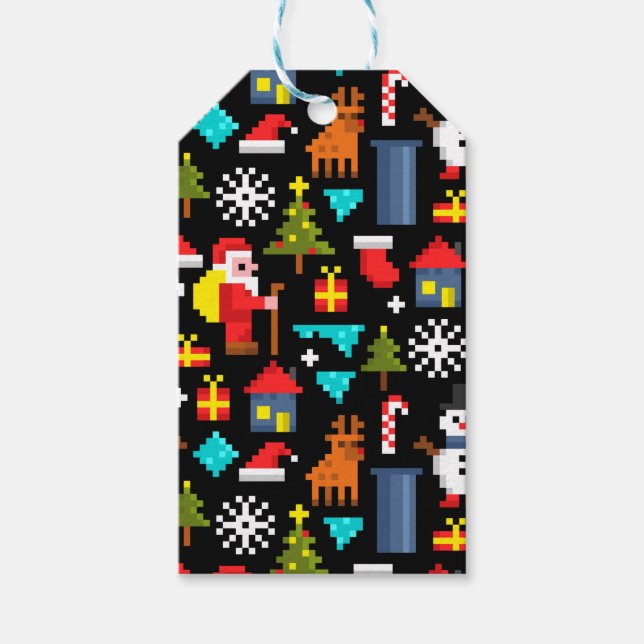 Pixel Christmas Gift Tags (Front)