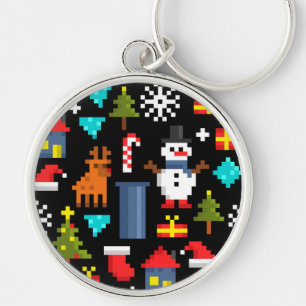Pixel Christmas Keychain