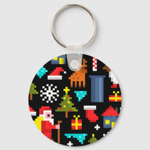 Pixel Christmas Keychain