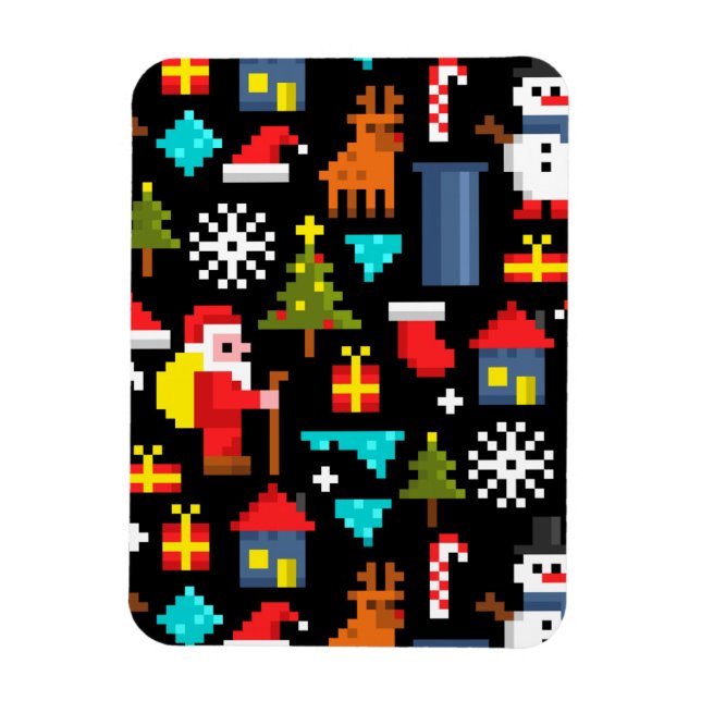 Pixel Christmas Magnet (Vertical)