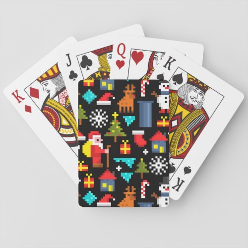Pixel Christmas Poker Cards