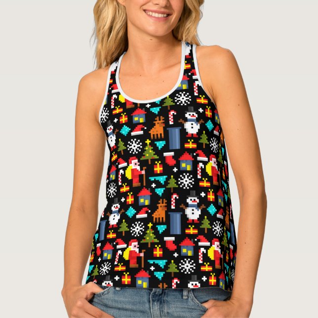 Pixel Christmas Tank Top (Front)