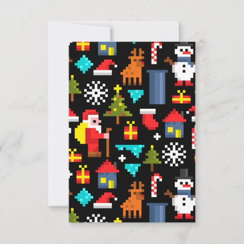 Pixel Christmas Thank You Card