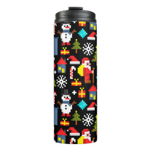 Pixel Christmas Thermal Tumbler