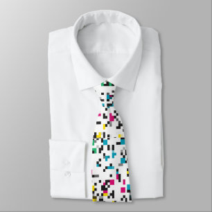 Pixel color blocks Glitch Neck Tie