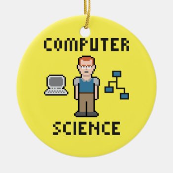 Pixel Computer Science Circle Ornament by LVMENES at Zazzle