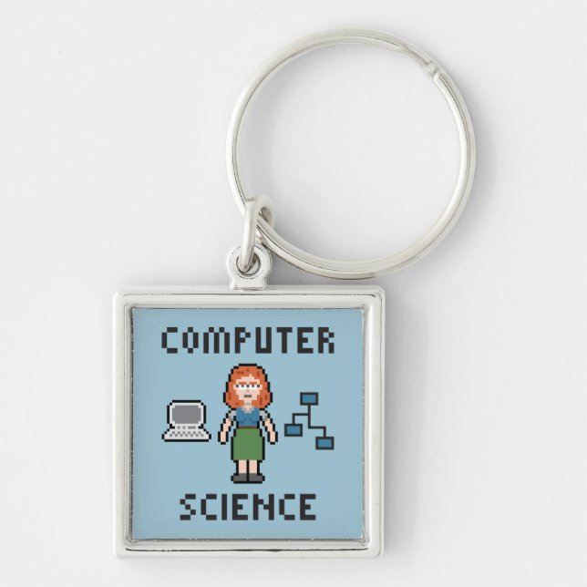 Pixel Computer Science - Female - Keychain (Front)