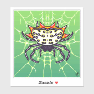 Pixel crab spider art sticker