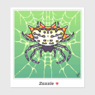 Pixel crab spider art sticker