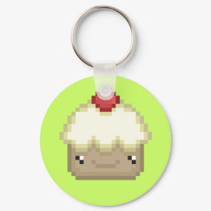 pixel cupcake keychain