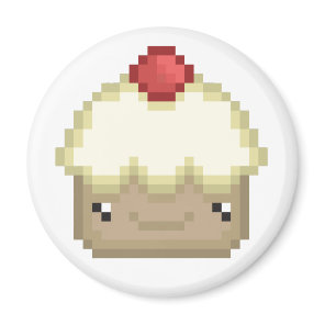 pixel cupcake magnet