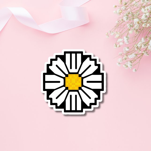 Pixel daisy flower sticker (Creator Uploaded)