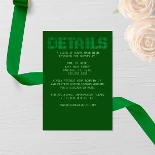 Pixel 'Details' Wedding Enclosure Card
