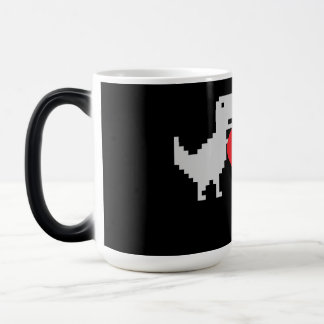 Pixel Dinosaur Love – Cute Keychain Gift for Coupl Color Morph Mug
