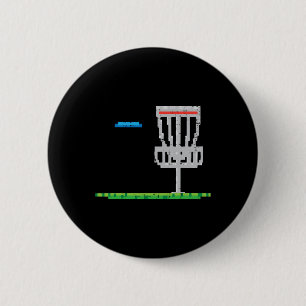 Pixel Disc Golf Frisbee Golfer Frolf Men Boys Kids Button