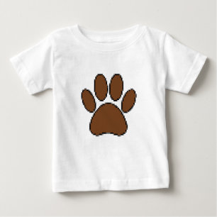 Pixel Dog Paw Print Baby T-Shirt