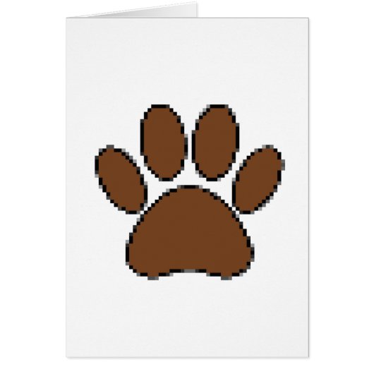Pixel Dog Paw Print Cards (Front)