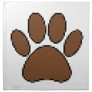 Pixel Dog Paw Print Cloth Napkin