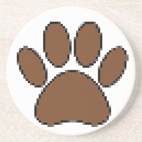 Pixel Dog Paw Print Coaster