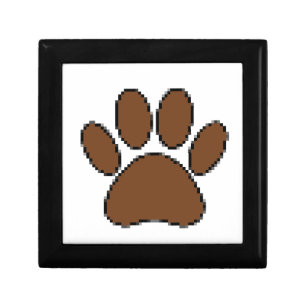 Pixel Dog Paw Print Gift Box