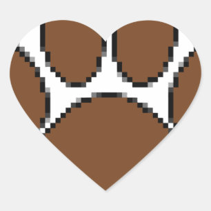 Pixel Dog Paw Print Heart Sticker