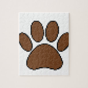 Pixel Dog Paw Print Jigsaw Puzzle