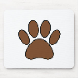 Pixel Dog Paw Print Mouse Pad