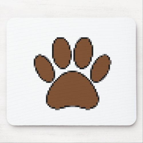 Pixel Dog Paw Print Mouse Pad