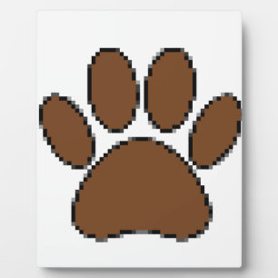 Pixel Dog Paw Print Plaque