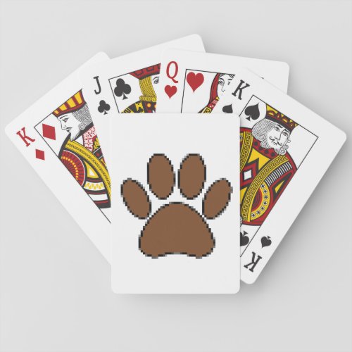 Pixel Dog Paw Print Poker Cards